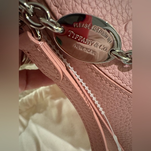 Return to Tiffany & Co. Pink Heart-Shaped Leather Crossbody with Top Handle NEW - Picture 6 of 6